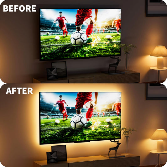 PAUTIX COB LED Strip Lights 5V USB Powered Dotless Super Bright Dimmable LED Lights 3000K Warm White 6.56ft TV Backlights,Flexible 3M Adhesive Under Cabinet Light for Bedroom,Kitchen,Shelf Lighting