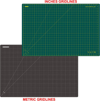 NEWBRAUG 18'' × 24'' Perfect Self Healing Cutting Mat, Non-Slip Gridded Rotary Cutting Board, Necessary for Quilting, Sewing, Craft, Fabric & Scrapbooking(Green/Black)…
