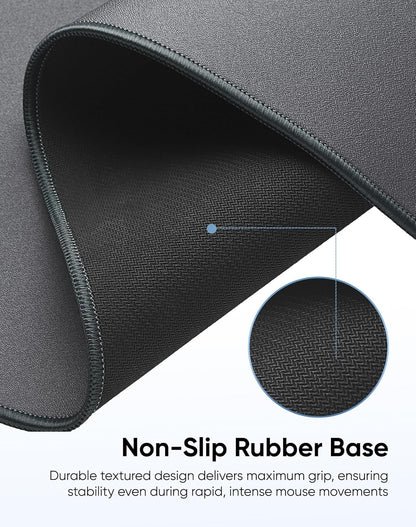 Reniteco Waterproof Large Gaming Mouse Pad with Durable Stitched Edges, Non-Slip Rubber Base, Grainy Jacquard Mouse Mat Desk Pad for Home Office Gaming, 31.5''x11.8''x0.12'', Matte Beige
