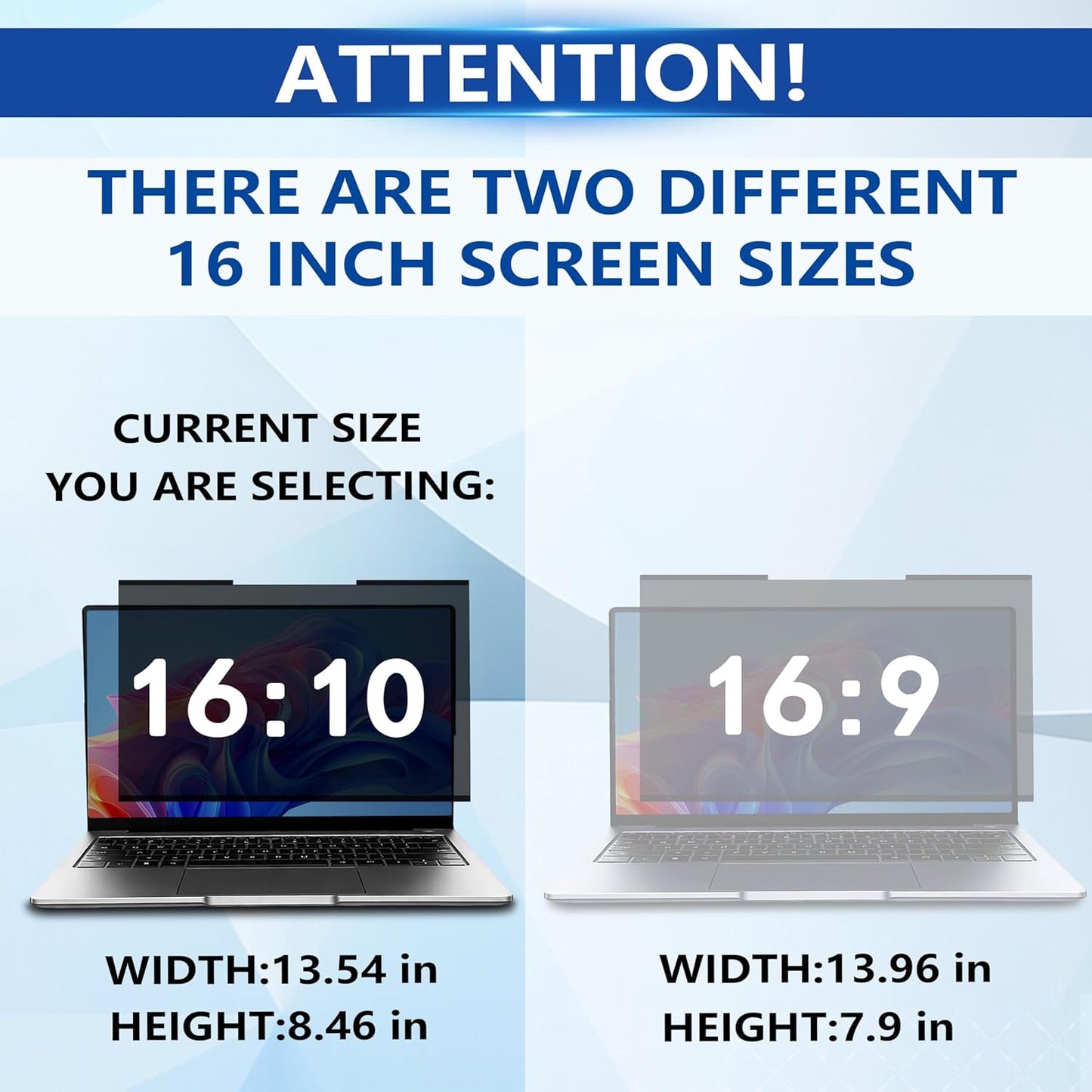 Magnetic Laptop Privacy Screen 15.6 Inch 16:9, Removable Computer Privacy Filter Shield and Anti Glare Blue Light Screen Protector, Compatible with HP Dell Acer Asus Samsung Lenovo ThinkPad