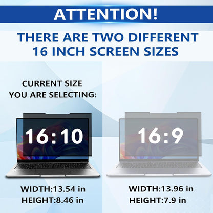 Magnetic Laptop Privacy Screen 15.6 Inch 16:9, Removable Computer Privacy Filter Shield and Anti Glare Blue Light Screen Protector, Compatible with HP Dell Acer Asus Samsung Lenovo ThinkPad