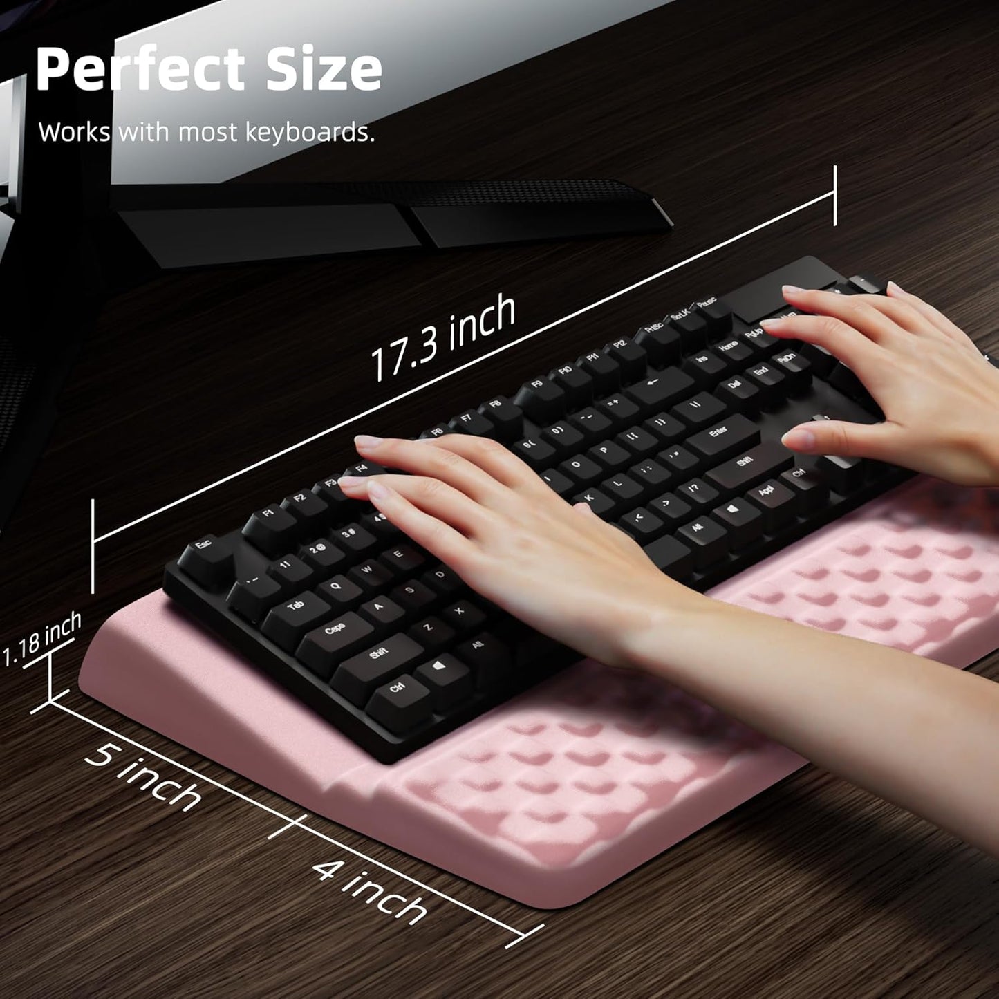 Ospelelf Tilt Keyboard Stand with Wrist Rest, Comfy Ergonomic Keyboard Riser Holder for Office Home