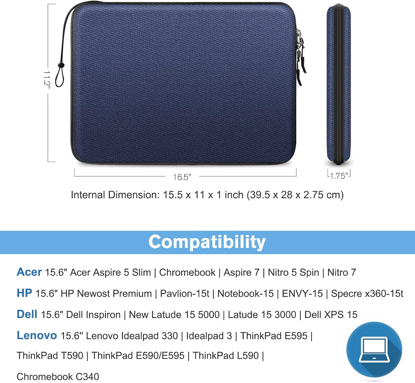 FINPAC Hard Laptop Sleeve Case for MacBook Neo A18 Pro,13 inch MacBook Air 2026 M5/M4/M3/M2/M1,14 inch MacBook Pro 2026 M5/M4/M3/M2 Pro/Max,Waterproof Case for Dell,Surface Laptop,HP,Acer,Black | Hard