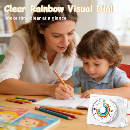 Visual Timer Rainbow 60 Minute Countdown for Kids and Adults, Classroom Productivity Timer, Magnetic Cube Timer for Time Management