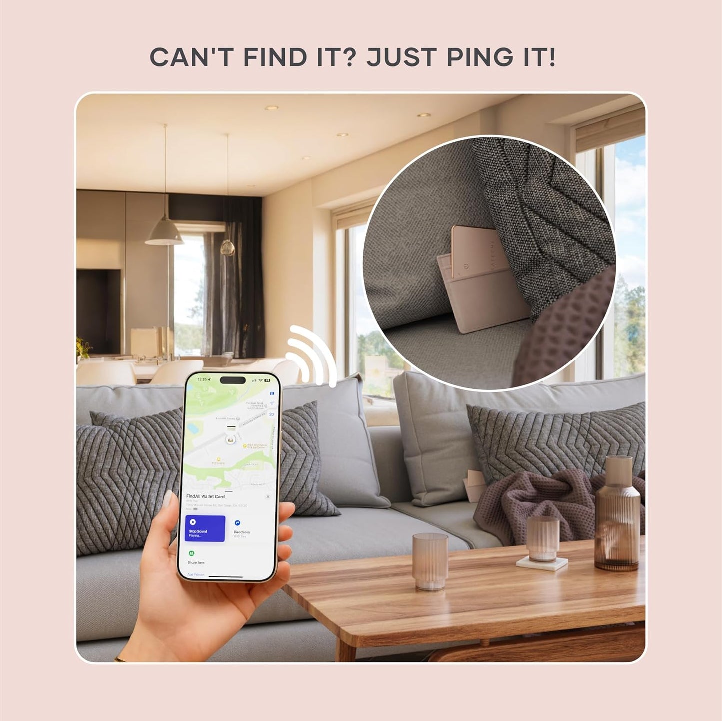 Satechi FindAll Wallet Card with Find My, Wallet Tracker Card with Left Behind Notification, Sound Alert and Wireless Charging, Works with iPhone, iPad, Mac – Black