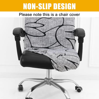 Smiry Stretch Printed Office Chair Armrest Covers, 2 Pcs Soft Fit Removable Washable Computer Desk Chair Arm Covers Protector, Black