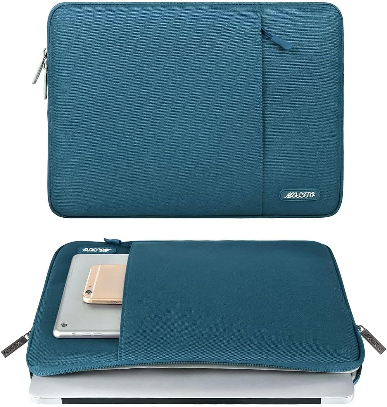 MOSISO Laptop Case 13.3 inch, 13-13.3 inch Laptop Sleeve Compatible with MacBook Air/Pro 13/Pro 14 M5 M4 M3 M2 M1, HP Dell ASUS Lenovo,Polyester Vertical Computer Sleeve Bag with Pocket, Antique Green - Colors B