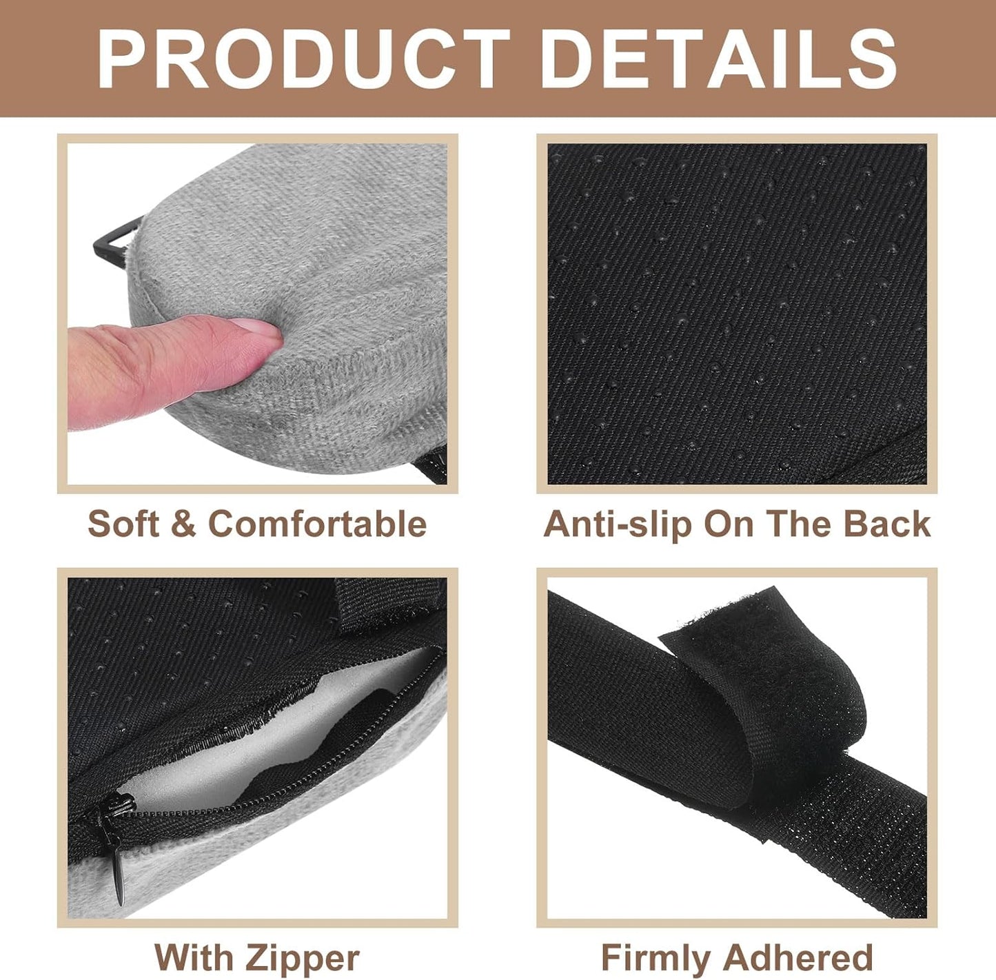 uxcell Memory Foam Chair Armrest Pads, 2 Pair Office Chair Arm Covers, Elbow Pillow for Offices Study Rooms Game Rooms (Black)