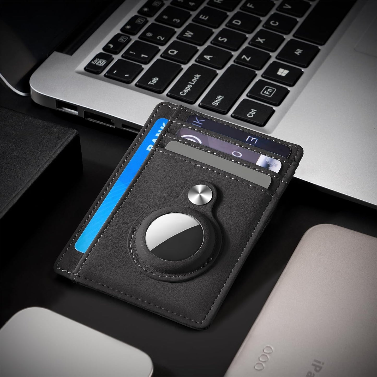 Slim Minimalist Front Pocket Air Tag Wallet, RFID Blocking Card Holder Wallet with Airtag Holder