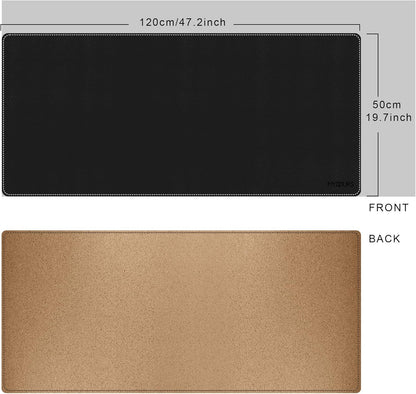 Mydours 40" x 20" Extra Large Desk Mat, PU Leather & Cork Desk Pad, Large XXL Desk Mouse Pad for Workstation, Office, Home, Computer Desk Mat with Keyboard & Mouse (Black)