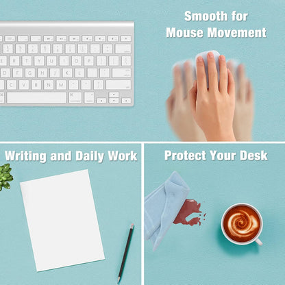 Hsurbtra Desk Pad, 23.6" x 13.8" PU Leather Desk Mat, M Extended Mouse Pad, Waterproof Desktop Blotter Protector, Non-Slip Ultra Thin Small Laptop Keyboard Writing Mat for Office Home, Pink