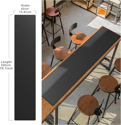 Cacoy 36" x 20" Leather Desk Mat for Home Office, Extra Large PU Leather Desk Pad Blotters, Waterproof Computer Keyboard Mat, Extended Gaming Mouse Pad, Desk Protector for Desktop and PC Laptop, Black