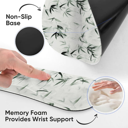 RICHEN Keyboard Wrist Rest and Mouse Pad with Wrist Support, Memory Foam Set for Gaming and Office, Comfortable & Lightweight for Easy Typing & Pain Relief (White Butterflies)