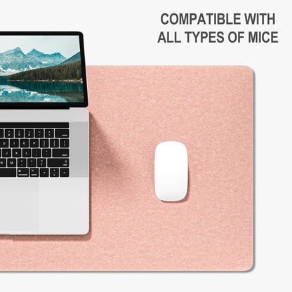 Auhoahsil Felt Desk Mat, Minimalist Large Mouse Pad XXL 35.5 x 15.7 in, Desk Matt for Desktop, Keyboard, Laptop, Computer, Office, Work from Home, Gaming, White