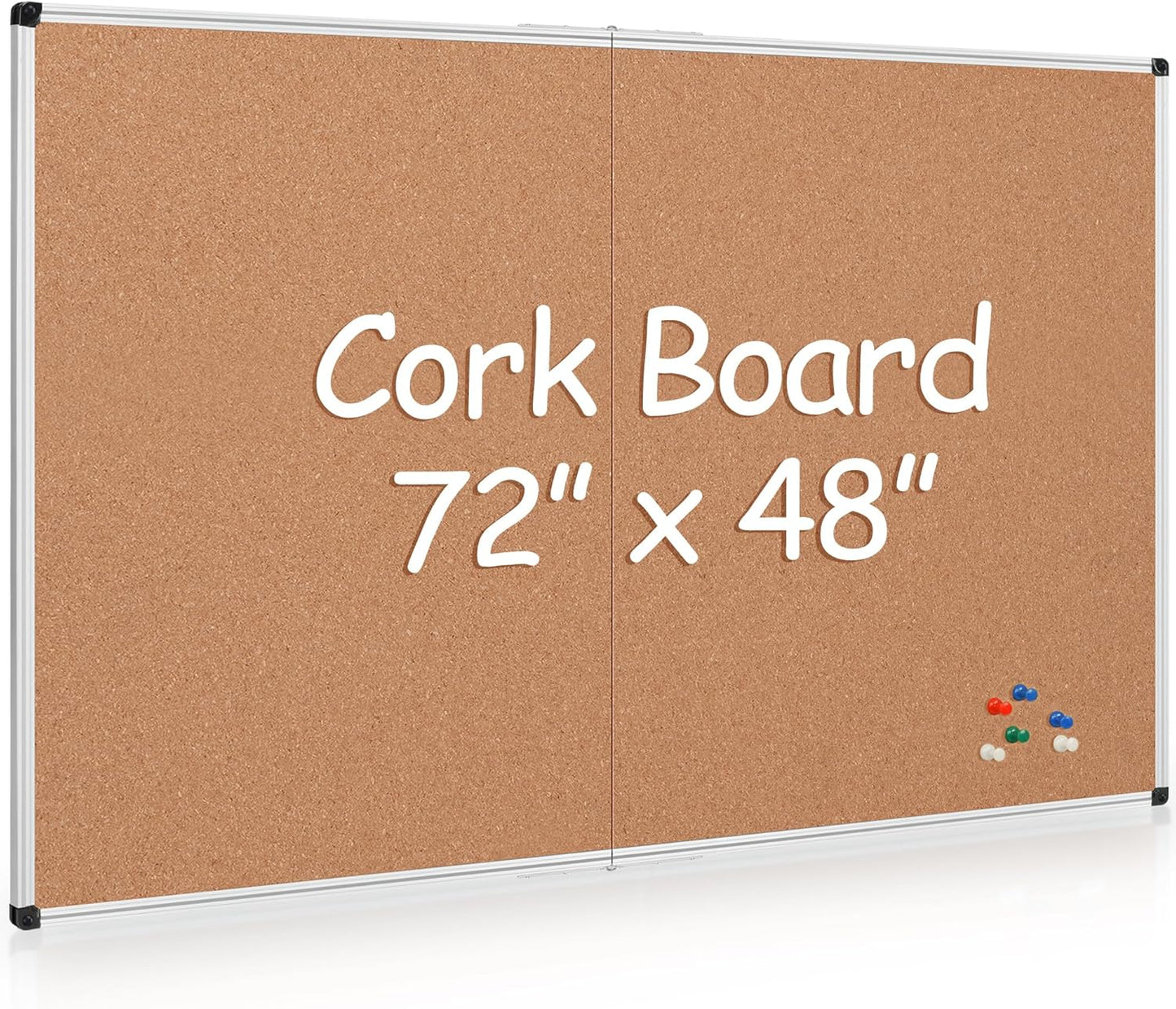 Bulletin Board 36 x 48, Silver Aluminium Framed 4x3 Large Wall Mounted Cork Office Notice Pin Board