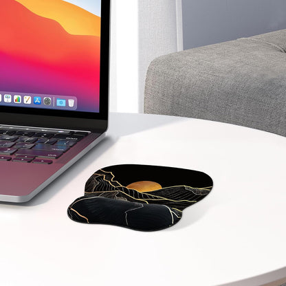 EooCoo Ergonomic Mouse Pad with Wrist Support, Mousepad with Memory Foam Wrist Rest and Non-Slip Base for Computer, Cafe, Home & Office, 9.64 x 8.26 in Office Desk Accessories