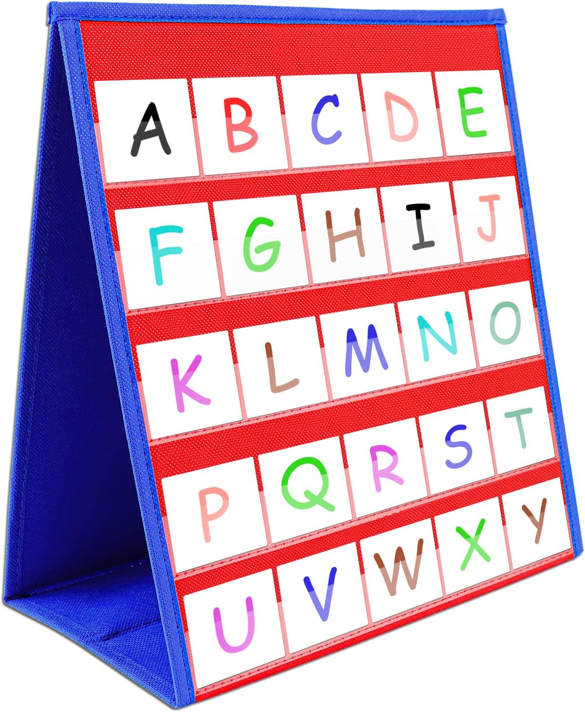 EAMAY Magnetic Desktop Tabletop Stands Pocket Chart Foldable Small Dry Erase Board Classroom Tool for Kids Education (12W*15L, Magnetic)