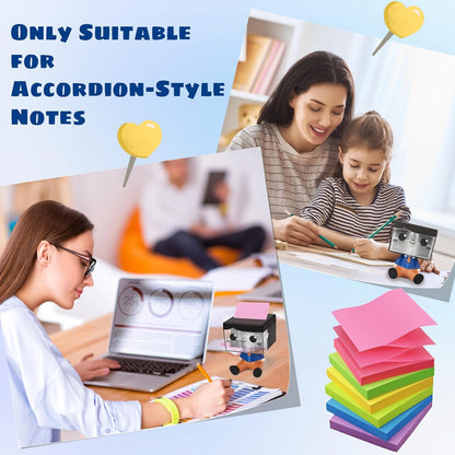 Pop-up Notes Dispenser for Desk, Idea Boy Sticky Note Holder for Office School, Cute Office Supplies, 3x3 in, Magnetic Design, White, 1 Pack