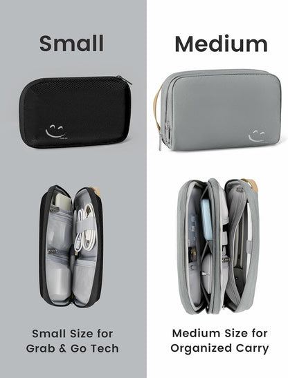 Travelkin Travel Cord Organizer, Small Electronic Organizer Travel Case, Cable Organizer Bag For Cords,Chargers Phone, Sd Card,Usbs (Black)
