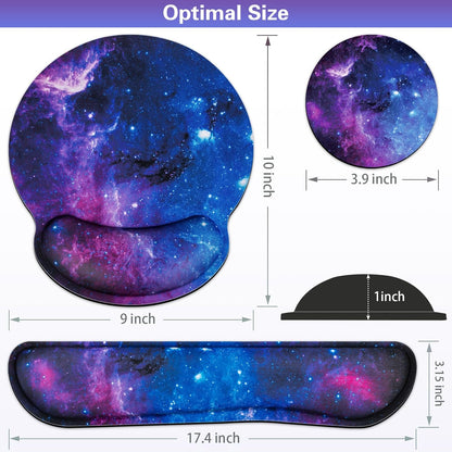 Ergonomic Keyboard Wrist Rest, Mouse Pad with Wrist Rest Anime, Cat Gaming Mousepad with Wrist Support, Memory Foam Wrist Rest Set for Computer Keyboard, Funny Cute Office Desk Accessories