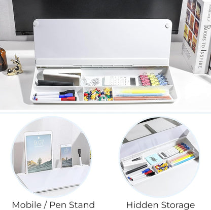 Desk Whiteboard Perfect for School, Office, and Home Use Includes 1 Marker & 1 Eraser Dry Erase Desktop Whiteboard with Drawer for Storage Ideal for Office Desk Organizer, Tasks & Notes.
