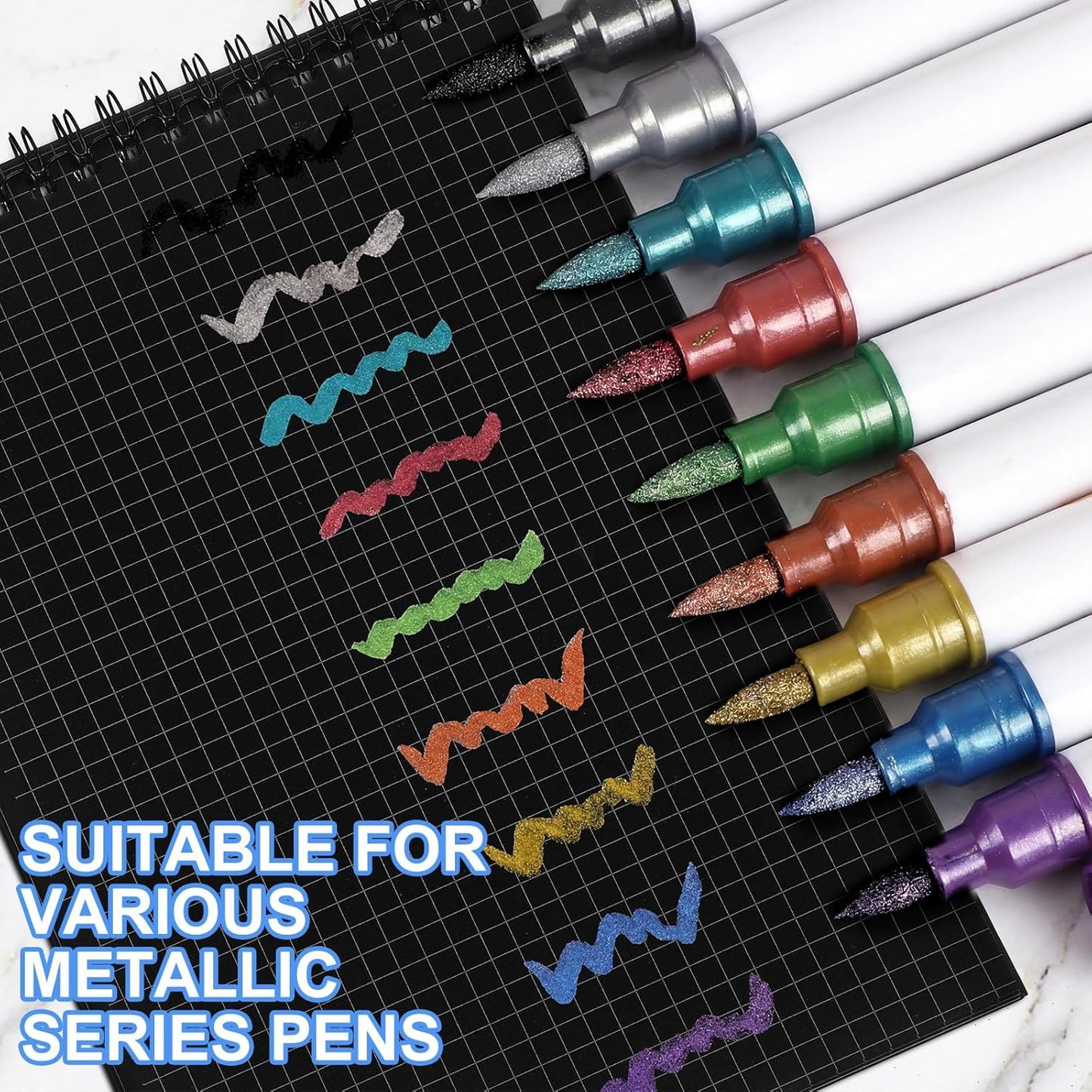 Engrowtic 6 Pack Graph Paper Spiral Notepad A5 Top Wirebound Notepad Grid Notebook Steno Pad Memo Notebook Grid Paper 140 Pages for Writing Sketching Drawing Office Supply (Black)