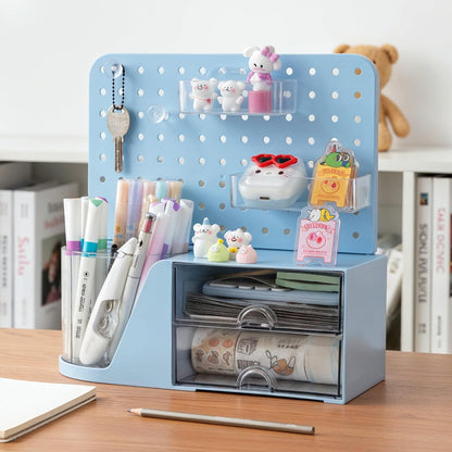Comix 360° Rotating Pen Holder for Desk, Cute Pencil Holder Pen Organizer, Green Acrylic Pencil Cup Caddy with 5 Slots for Home School Office Supplies