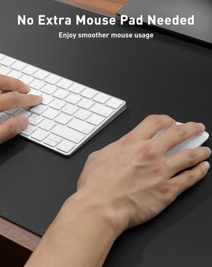 Aothia Non-Slip Waterproof PU Leather Desk Pad Protector for Mouse, Writing Desk, Office, Home, Laptop Blotter, 23.6" x 13.7", Black - Colors A