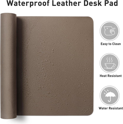 Aothia Leather Desk Pad Protector, Mouse Pad, Office Desk Mat, Non-Slip PU Leather Desk Blotter, Laptop Desk Pad, Waterproof Desk Writing Pad for Office and Home (Black,36" x 17") - Colors B