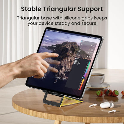Itramax Tablet Stand for Desk,Foldable iPad Stand Desktop,Adjustable Portable Tabletop Nightstand Holder for Kindle Fire,Scribe,Paperwhite,iPhone 17 16 15,iPad Pro,Air,Mini,Samsung Galaxy Tab S10 S9