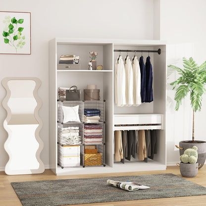 C&AHOME Wire Cube Storage, 6 - Cube Organizer Metal C Grids, Modular Shelves Units, Storage Bins Shelving, Closet Organizer, Ideal for Home, Office, Living Room, 36.6”L x 12.4”W x 36.6”H Black