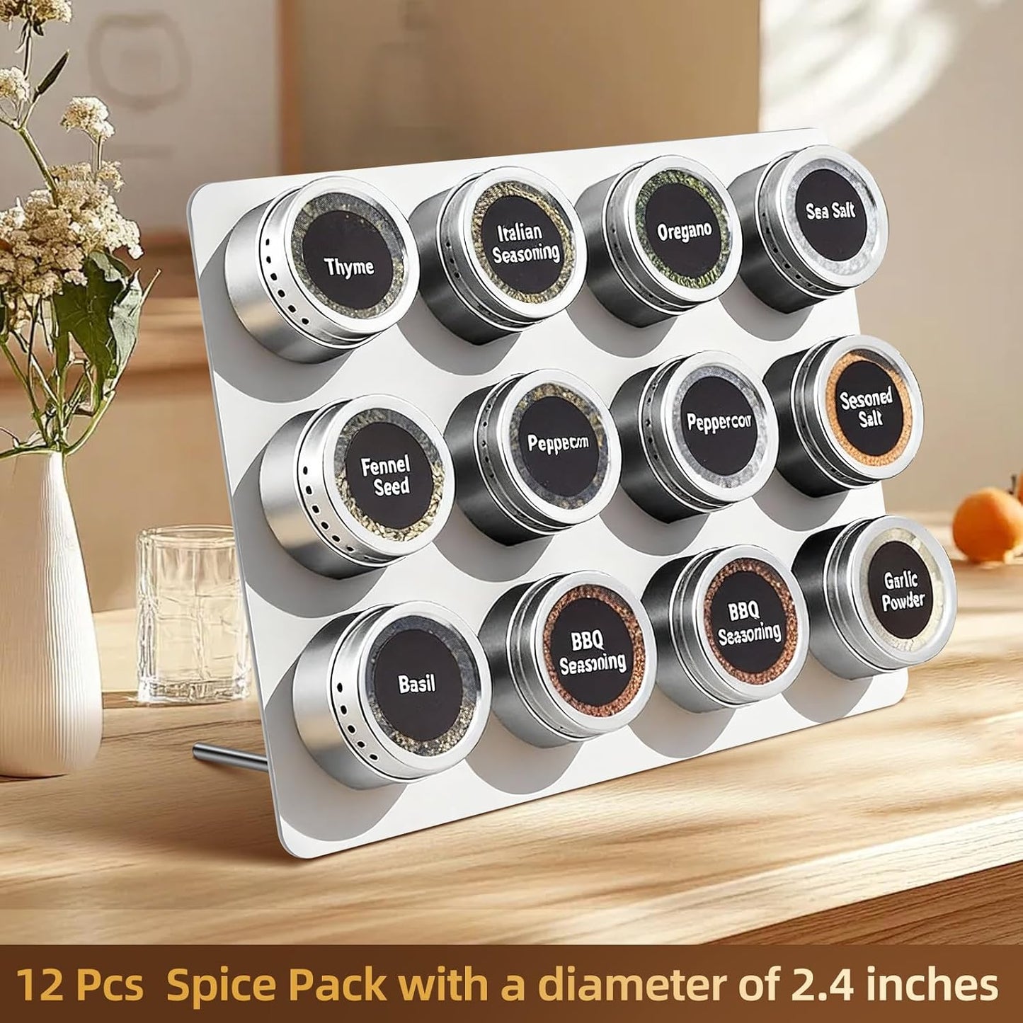 Magnetic Metal Display Bulletin Board - 2 Pack 11x8Inch Magnet Display Stand with 6 Magnets for Displaying Memos Messages Photos in Home School Kitchen Office （ Black Vertical）
