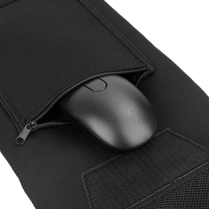Keyboard Neoprene Sleeve Case(up to 18 Inches), with Wireless Mouse Storage & Cable and Charger Pouch (Black)