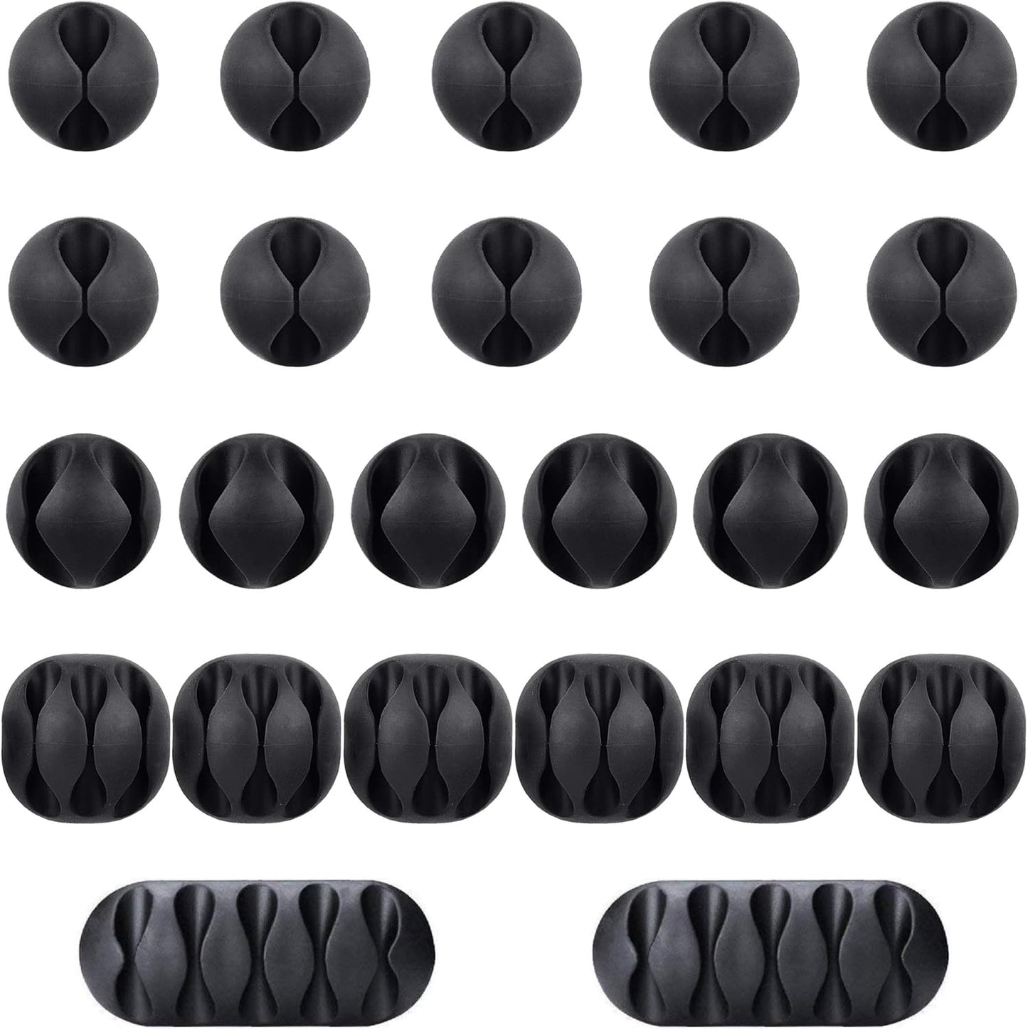 BEADNOVA Cord Organizer Cable Organizer Cable Clips Cord Holder for Desk Management Wire Holder Clips for Computer Desk (Black, 4 pcs)