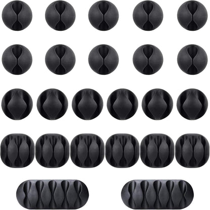 BEADNOVA Cord Organizer Cable Organizer Cable Clips Cord Holder for Desk Management Wire Holder Clips for Computer Desk (Black, 4 pcs)