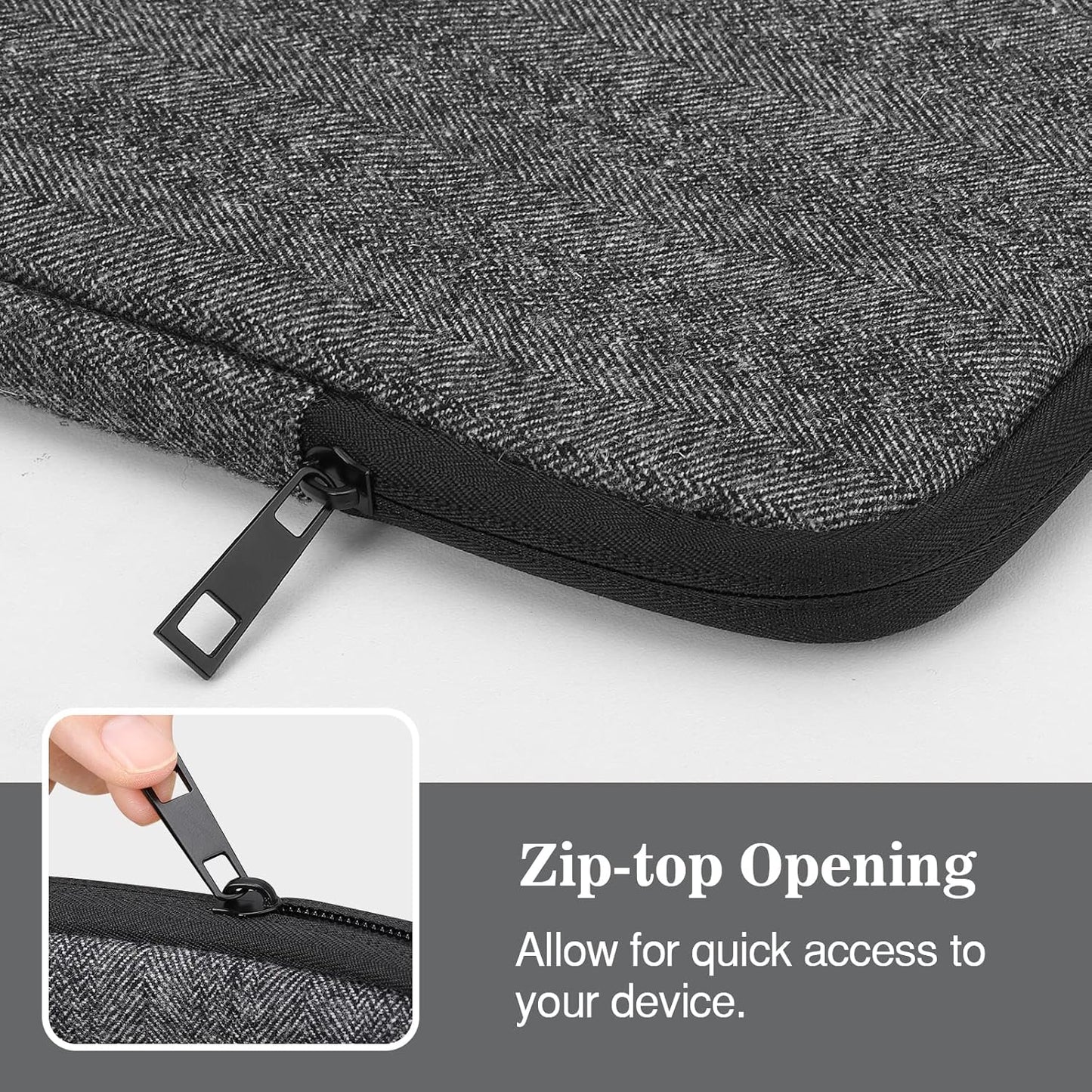 MoKo 7-8 Inch Tablet Sleeve Bag, Polyester Pouch Cover Case Fits iPad mini (A17 Pro) 8.3" 2024, iPad mini 6/5/4/3/2/1, Samsung Galaxy Tab S2 8.0, Tab A 8.0, ZenPad Z8s 7.9,Black