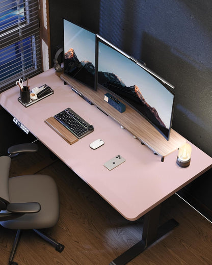 AFIING Desk Pad Protector 23.6" x 13.7" - Non-Slip Waterproof PU Leather Desk Mat for Mouse, Keyboard, Laptop, Office and Home Workspace (Beige)