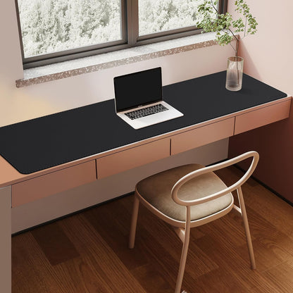 Mydours 40" x 20" Extra Large Desk Mat, PU Leather & Cork Desk Pad, Large XXL Desk Mouse Pad for Workstation, Office, Home, Computer Desk Mat with Keyboard & Mouse (Black)