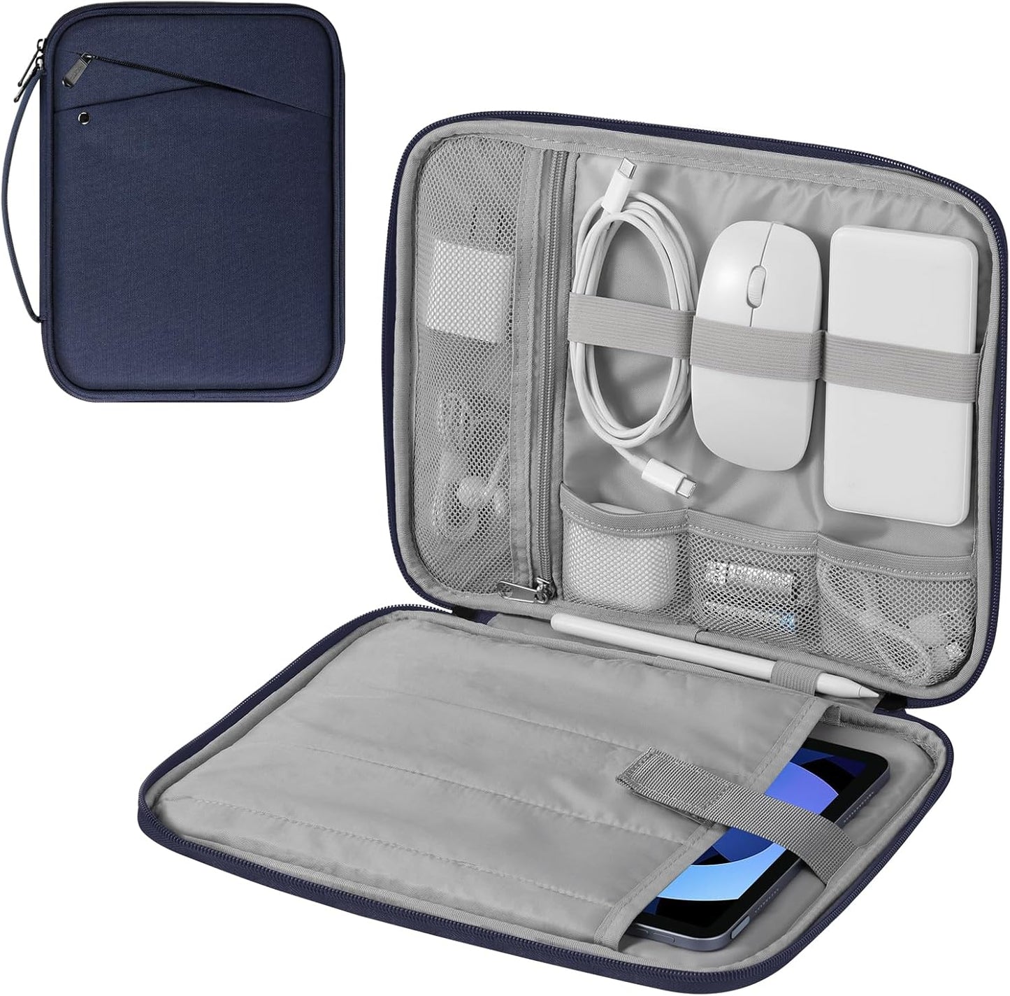 MoKo 9-11 Inch Tablet Sleeve Carrying Case with Handle, Padded Protective Travel Bag for New 11-inch iPad Air 4 2026/Pro M5/ A16, iPad 10th/Air 5/4th 10.9, i-Pad 9/8th 10.2,Tab S9/S8 11, Black
