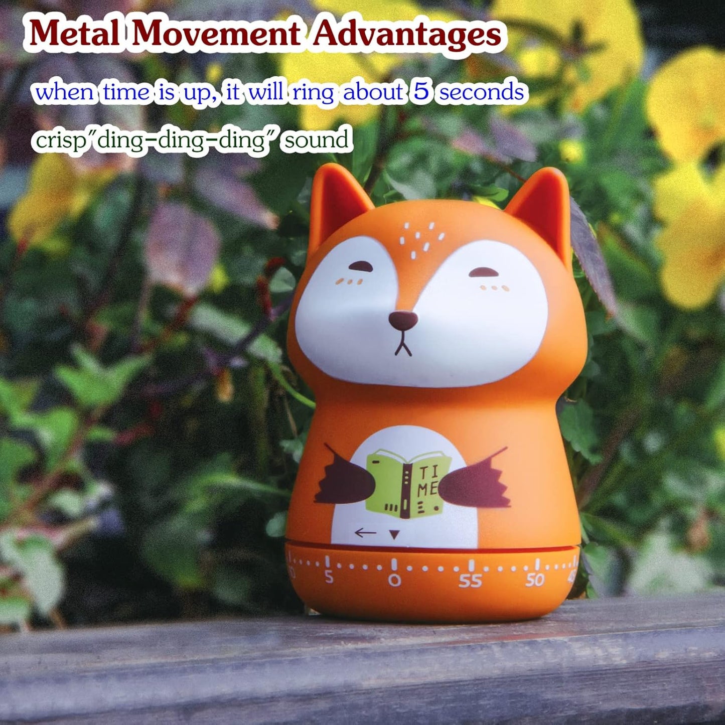 Mechanical Kitchen Timer - Cute Animal Wind Up 60 Minutes Manual Countdown Timer for Kids, Classroom, Home, Study and Cooking - Grey Raccoon