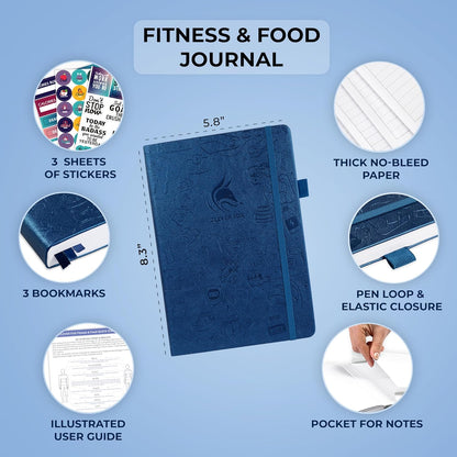 Clever Fox Fitness & Food Journal – Nutrition & Workout Planner for Women & Men – Diet & Gym Exercise Log Book with Calendars, Diet & Training Trackers - Undated, A5 Size, Hardcover (Forest Green)