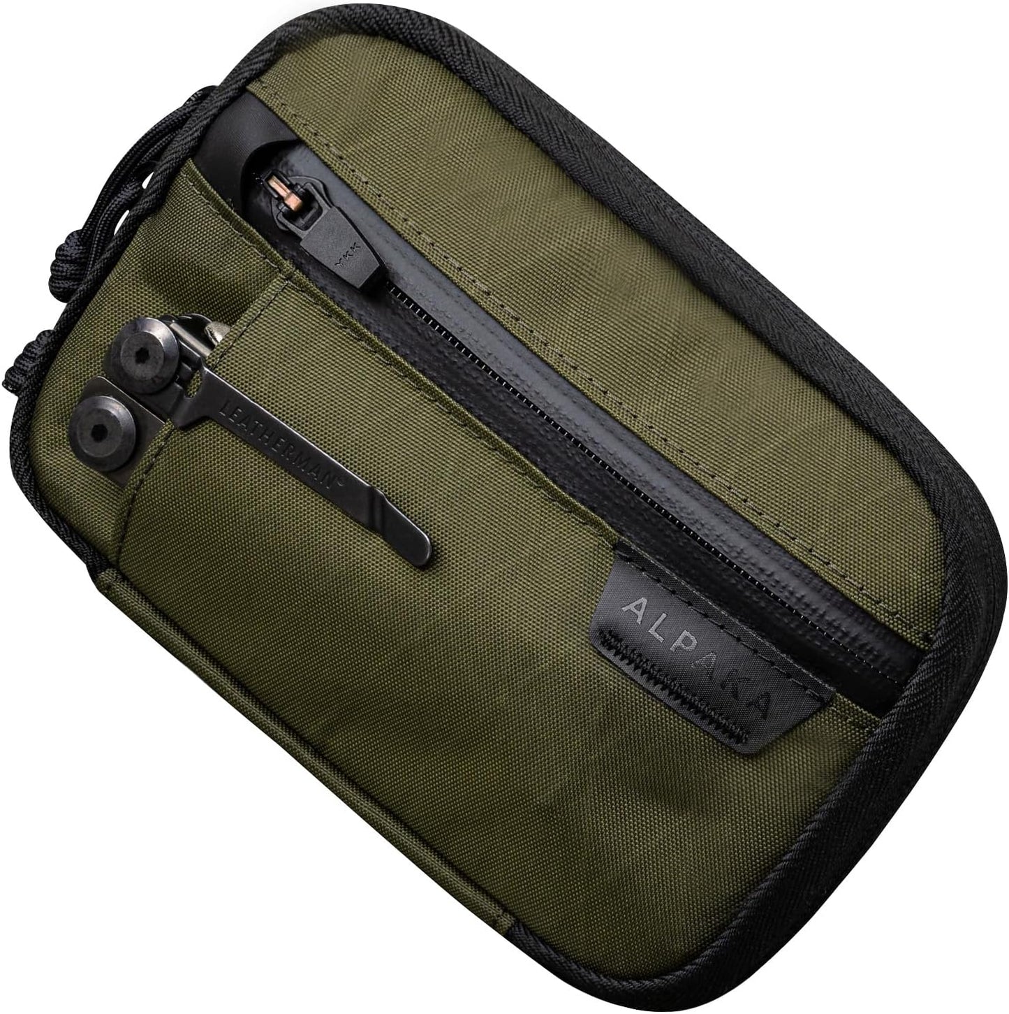 ALPAKA Admin Pouch Pro EDC Organizer - Small Tool Pouch with Smooth Zipper, Weatherproof Storage for Electronics, Cables, Travel Accessories - Black Axogrid 300D Fabric