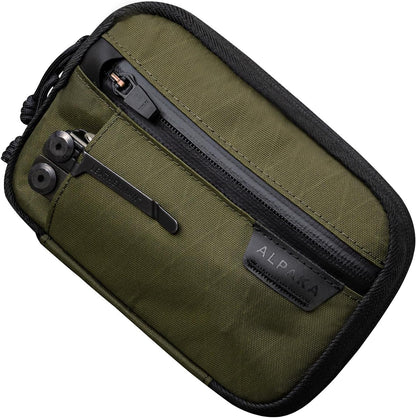ALPAKA Admin Pouch Pro EDC Organizer - Small Tool Pouch with Smooth Zipper, Weatherproof Storage for Electronics, Cables, Travel Accessories - Black Axogrid 300D Fabric