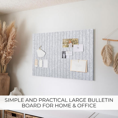 Large Felt Bulletin Board - Stylish Perfectly Sized 35" x 47" Cork Board Alternative for Office & Wall Decor – 12 Customizable Adhesive Tiles w/Golden Pins are Perfect to Display Your Photos