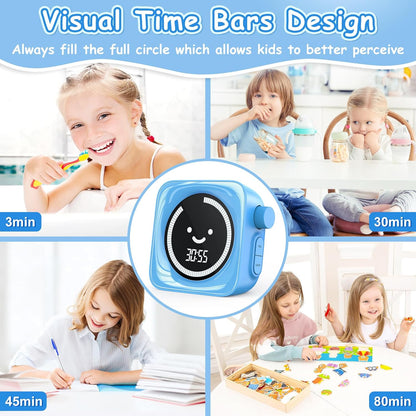 HAUKINIX 99-Minute Visual Timer with Pomodoro Timer Productivity Focus Timer Countdown Stopwatch Desk ADHD for Study, Work, Student, Procrastination, Loud Alarm/Mute/Vibration, 2 Brightness Levels