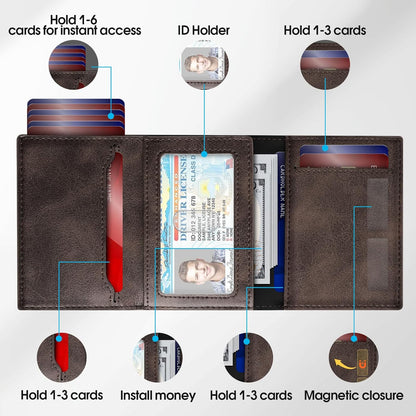 GAOCHALE Mens Wallet for Samsung Smarttag2 Pop up Card Holder Compatible with Samsung Tag RFID Blocking Wallet for Men 10-14 Card Capacity | ID Window | Cash Slot(Carbon)