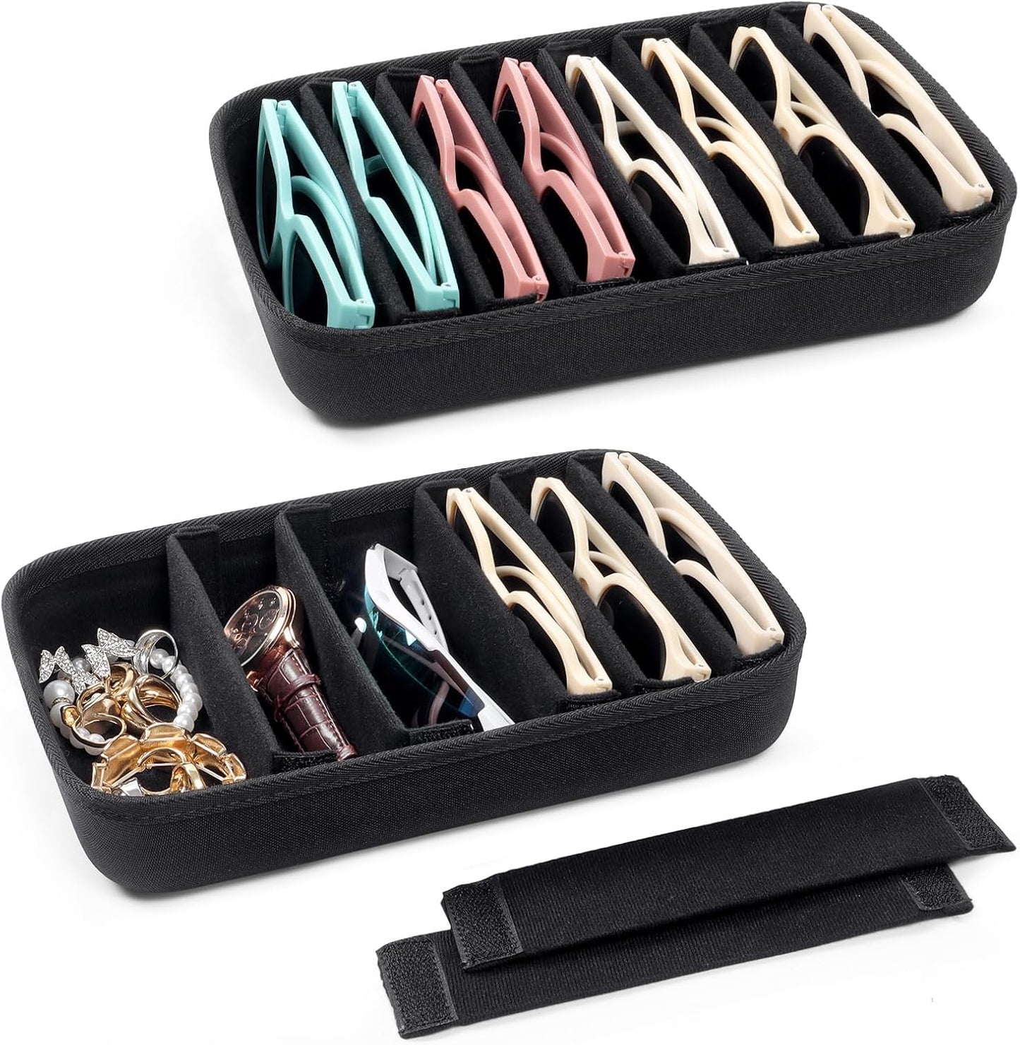 Bukere Sunglasses Organizer Tray Storage for Drawer, Glasses Watches Jewelry Display Case, Eyeglasses Holder Men Women
