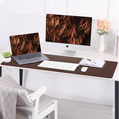 AFIING Large Desk Mat 47" x 17", Dual-Sided Natural Cork & PU Leather Desk Pad, Non-Slip Waterproof Mouse Pad for Office, Home & Gaming, Black