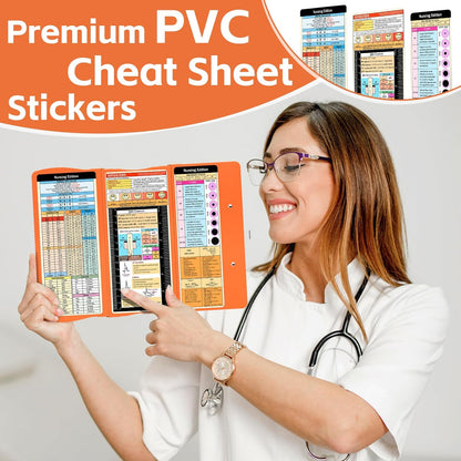 Nursing Clipboard Foldable Nurse Clipboards: Folding Medical Clipboard with Nursing Edition Cheat Sheets Pocket Size Foldable Clipboards for Nurses Clinical Clip Board for Students Doctors Green