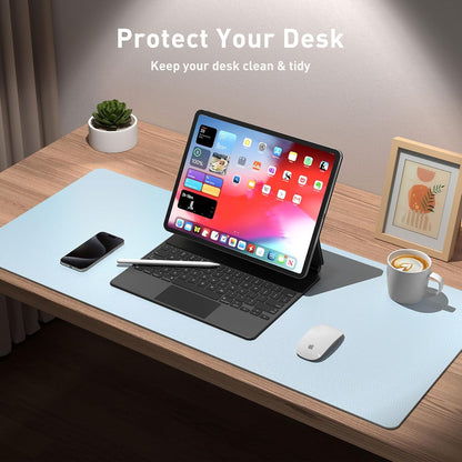 Aothia Non-Slip Waterproof PU Leather Desk Pad Protector for Mouse, Writing Desk, Office, Home, Laptop Blotter, 23.6" x 13.7", Black - Colors B